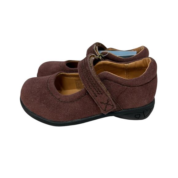 NWD Angel Baby Shoes Brown Hook & Loop Closure Girls Mary Jane Shoes 5 - Picture 4 of 9
